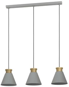 Φωτιστικό Οροφής - Ράγα Twicken 43839 92x22x110cm 3xΕ27 40W Grey-Gold Eglo Ατσάλι