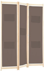 vidaXL Διαχωριστικό Δωματίου με 3 Πάνελ Καφέ 120x170x4 εκ. Υφασμάτινο