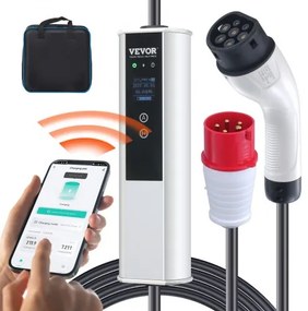 VEVOR Portable EV Charger Type 2 EV Charging Cable 16A CEE 16 7.5 M 230V/400V