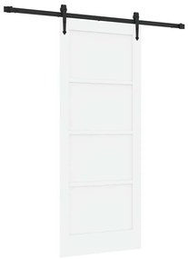 vidaXL Συρόμενη Πόρτα Λευκό και μαύρο 83 x 202 εκ.
