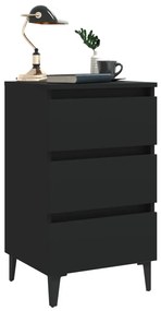 vidaXL Κομοδίνo Μαύρο 40 x 35 x 69 εκ. με Μεταλλικά Πόδια
