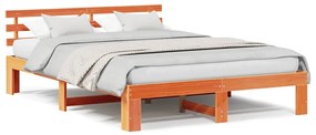 vidaXL Σκελετός Κρεβατιού Καφέ 140 x 200 cm Μασίφ ξύλο πεύκου