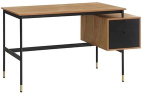 Γραφείο Living 0016-124-031 138x54x73cm Grey Oak-Black