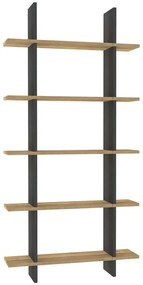 Βιβλιοθήκη Lina 835PUQ3657 80x19,6x160cm Oak-Anthracite