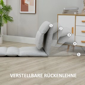 HOMCOM Πολυθρόνα δαπέδου, στρώμα επισκέπτη, όψη λινό, αεριζόμενο υλικό, Ανοιχτό γκρι