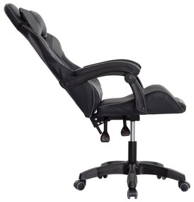 ΠΟΛΥΘΡΟΝΑ GAMING DARREN  ΜΑΥΡΟ-ΓΚΡΙ PVC &amp; NYLON 51x49x125Υεκ.