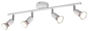 Σποτ Τετράφωτη Ράγα L50cm 4xGU10 σε Λευκό Χρώμα Trio Lighting Paris R80914031