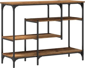 vidaXL Τραπέζι Κονσόλας με ράφι Παλαιό ξύλο 100 x 35 x 75 εκ.