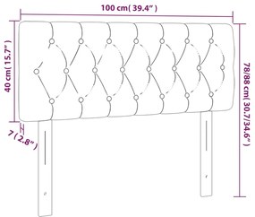 vidaXL Κεφαλάρι Κρεβατιού LED Μαύρο 100x7x78/88 εκ. Βελούδινο