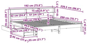 ΚΡΕΒΑΤΙ ΒΙΒΛΙΟΘΗΚΗ ΧΩΡΙΣ ΣΤΡΩΜΑ 180X200 ΕΚ ΜΑΣΙΦ ΞΥΛΟ ΠΕΥΚΟΥ 3309802