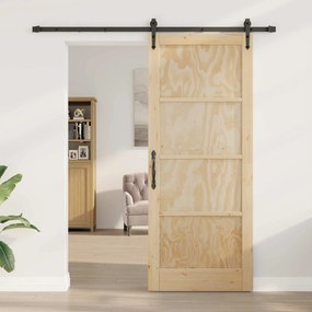 vidaXL Συρόμενη Πόρτα ORKDAL Φυσικό και Μαύρο 86 x 211 cm