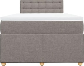 vidaXL Κρεβάτι Boxspring με Στρώμα Taupe 120x190 εκ. Υφασμάτινο