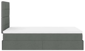 Οθωμανικό κρεβάτι με στρώμα &amp; LEDs Σκούρο γκρι 120x190cm Ύφασμα - Γκρι