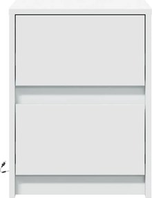 vidaXL Κομοδίνο με Φώτα LED Λευκό από Επεξεργασμένο ξύλο