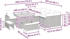 vidaXL Σετ Καναπέ Κήπου 13 τεμ. 12-Αριθμός καθισμάτων Μαύρο