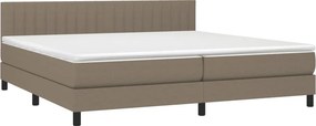 vidaXL Κρεβάτι Boxspring με Στρώμα &amp; LED Taupe 200x200 εκ. Υφασμάτινο