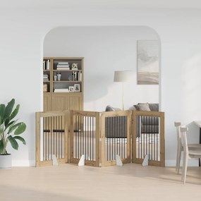 vidaXL Στερεωμένη γυαλιστερή πύλη για σκύλους 4 τμχ. Artisan Δρυς