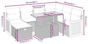 vidaXL Σαλόνι Κήπου Σετ 8 τεμ. Μπεζ Συνθετικό Ρατάν με Μαξιλάρια