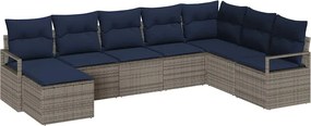 vidaXL Σετ Καναπέ με μαξιλάρι 8 pcs Γκρι συνθετικό ρατάν