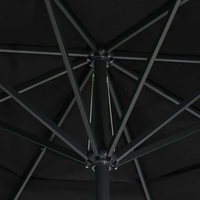 vidaXL Ομπρέλα Κήπου Μαύρη 500 εκ. με Ιστό Αλουμινίου