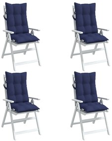 vidaXL Μαξιλάρια Καρέκλας με Πλάτη 4 τεμ. Ναυτικό Μπλε Ύφασμα Oxford