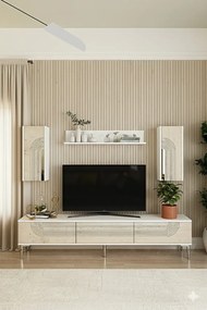 Stewehome Σετ μοντέρνας σύνθεσης τηλεόρασης με ράφι 180x30x41 cm