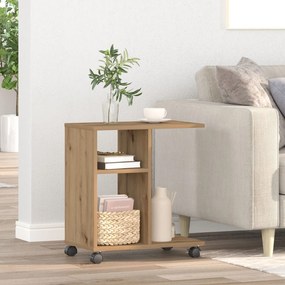 vidaXL Τραπεζάκι με Ρόδες Artisan Oak 50x30x55 εκ. Ξύλο Επεξεργασμένο