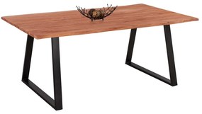 Τραπέζι Sofia Slim HM8501.11 200x100x77cm Ακακίας Natural-Black Μέταλλο,Ξύλο