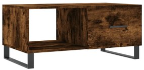 vidaXL Τραπεζάκι Σαλονιού Καπνιστή Δρυς 90x50x40 εκ. Επεξεργασμ. Ξύλο