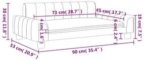 vidaXL Καναπές Παιδικός Καπουτσίνο 90x53x30 εκ. από Συνθετικό Δέρμα