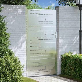 vidaXL Πύλη Κήπου 85 x 196 εκ Ανοξείδωτο Ατσάλι Ασημί Κλειδώσιμο
