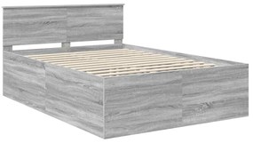 vidaXL Σκελετός Κρεβατιού με κεφαλάρι Γκρίζο Σονομα 150 x 200 cm