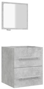 Ντουλάπι Μπάνιου με Καθρέφτη Γκρι Σκυροδέματος 41x38,5x48 εκ. - Γκρι