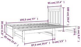 ΚΑΝΑΠΕΣ ΚΡΕΒΑΤΙ ΣΥΡΟΜΕΝΟΣ ΜΑΥΡΟΣ 2X(90X190) ΕΚ. ΑΠΟ ΜΑΣΙΦ ΠΕΥΚΟ 3124761