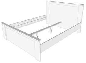 Ξύλινο Κρεβάτι Kent BK 160 Γκρί Δρύς - Λευκό Δρύς 160x200 εκ. 167x208x100 εκ.