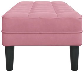 vidaXL παγκάκι Ροζ 113 x 57 x 39 εκ. Βελούδο