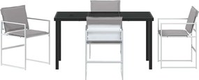 vidaXL Σέτ φαγητού για κήπο 5 pcs Λευκό 140 x 70 x 73 cm
