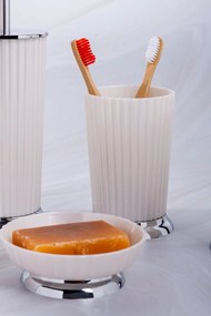 Stewehome διανομέας οδοντόβουρτσας με επίστρωση χρωμίου Λευκό 9x14 cm