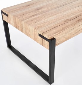 Τραπεζάκι σαλονιού Houston 1063, Μαύρο, San remo δρυς, 42x64x110cm, Ινοσανίδες μέσης πυκνότητας, Γωνιακός