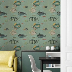 Ταπετσαρία Poissons WP20181 Green-Blue-Red MindTheGap 52x300cm