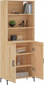 vidaXL Ντουλάπι Sonoma δρυς 69,5 x 34 x 180 εκ. από Επεξεργασμένο Ξύλο