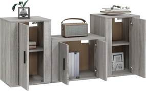 vidaXL Σετ Επίπλων Τηλεόρασης 3 Τεμ. Γκρι Sonoma Επεξεργασμένο Ξύλο