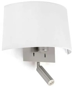 Απλίκα φωτιστικό VOLTA με LED μεταλλικό νίκελ λευκό μαύρο Faro Barcelona-20023-Λευκό 20023