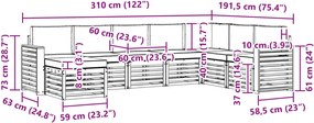 vidaXL Σειρά Καναπέ Εξωτερικού 8 pcs Λευκό και Μπεζ