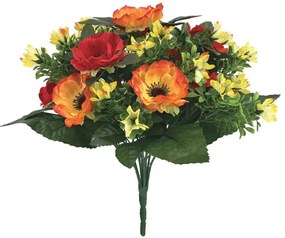 Τεχνητό Μπουκέτο Παπαρούνας 00-00026-3 40cm Multi-Orange Marhome Πλαστικό, Ύφασμα