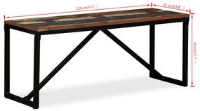 vidaXL Πάγκος 110 x 35 x 45 εκ. από Μασίφ Ανακυκλωμένο Ξύλο