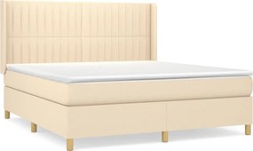 vidaXL Κρεβάτι Boxspring με Στρώμα Κρεμ 160x200 εκ. Υφασμάτινο