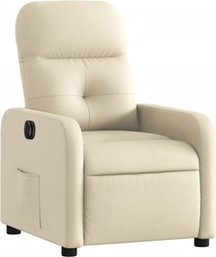 vidaXL Πολυθρόνα Ανακλινόμενη Ηλεκτρική Κρεμ Υφασμάτινη