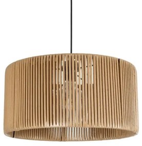 KYCLOS 203-0049 Boho Κρεμαστό Φωτιστικό Καπέλο Μονόφωτο 1 x E27 IP20 Μπεζ Rattan-M40 x Π40 x Υ25.5cm Globostar 203-0049 Μπεζ