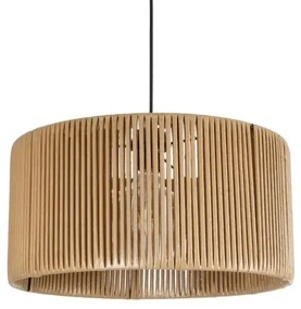 KYCLOS 203-0049 Boho Κρεμαστό Φωτιστικό Καπέλο Μονόφωτο 1 x E27 IP20 Μπεζ Rattan-M40 x Π40 x Υ25.5cm Globostar 203-0049 Μπεζ